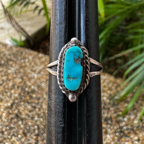 Native American Sterling Silver Ring with Turquoise - Picture 1 of 3